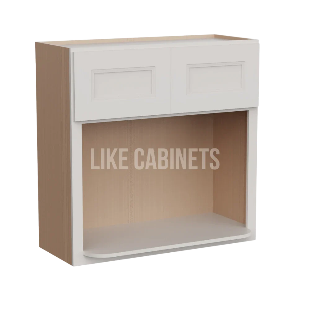 Double Dove White Microwave Wall Cabinet