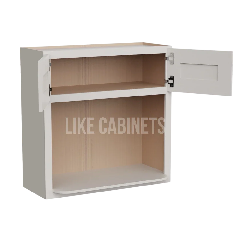 Double Dove White Microwave Wall Cabinet