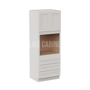Double Dove White 30'' W Double Door Oven Pantry Cabinet with Three Drawers