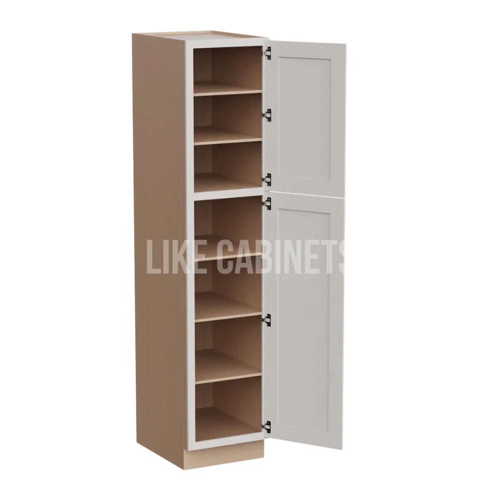 Double Dove White 18'' W Two Single Door Utility Pantry Cabinet