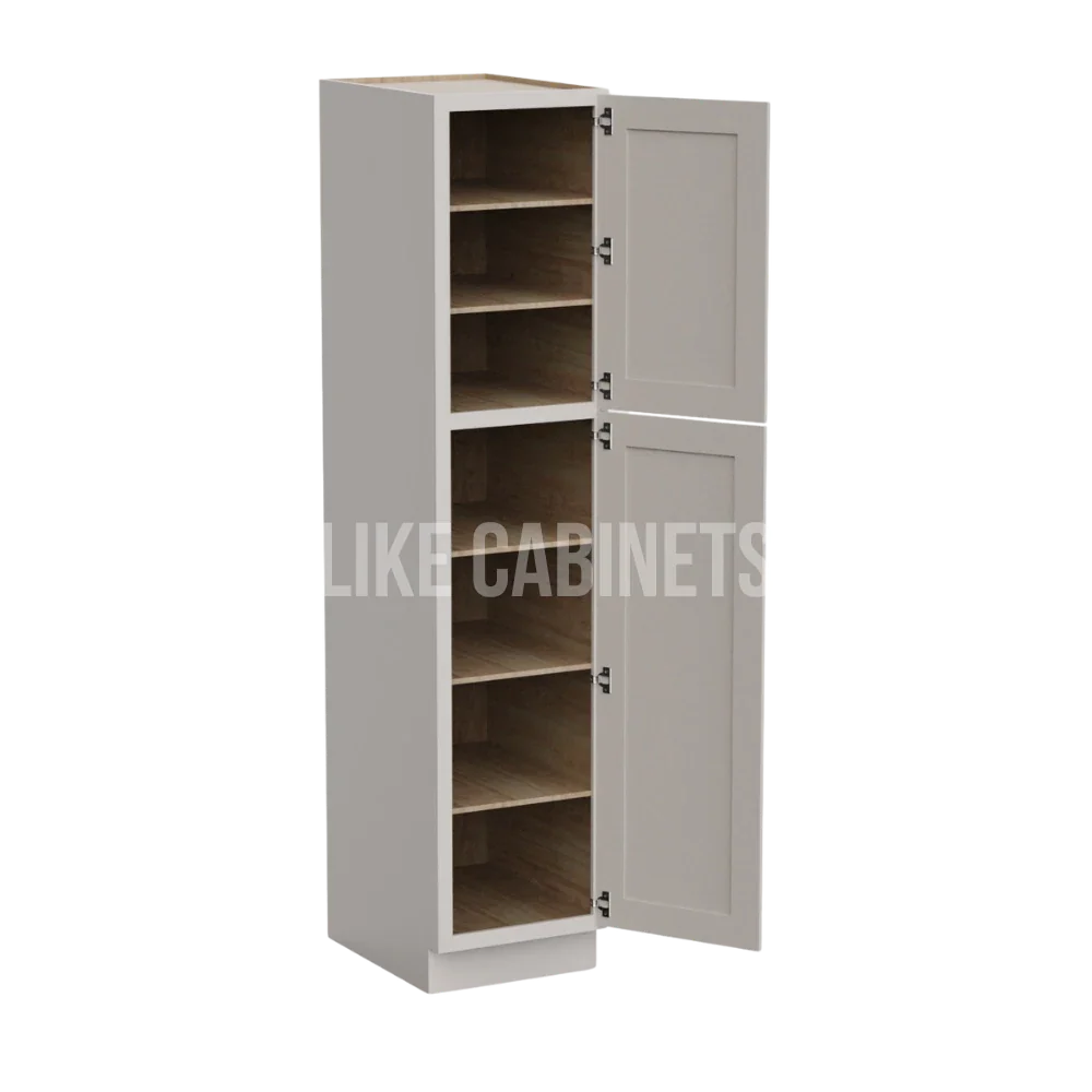 Double Dove White 18'' W Two Single Door Utility Pantry Cabinet