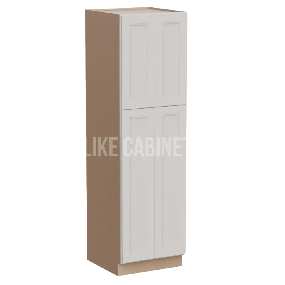 Double Dove White 24'' W Two Double Door Utility Pantry Cabinet