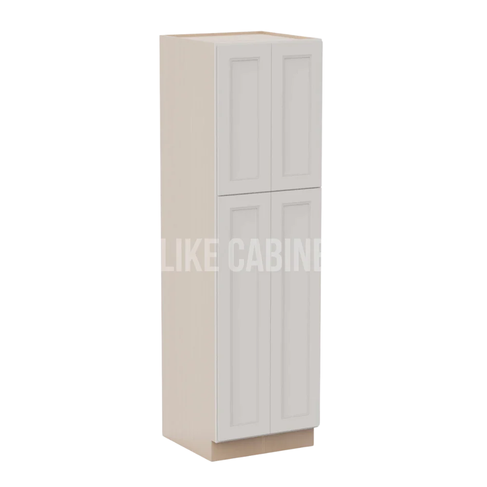Double Dove White 24'' W Two Double Door Utility Pantry Cabinet