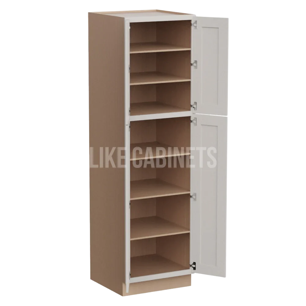 Double Dove White 24'' W Two Double Door Utility Pantry Cabinet