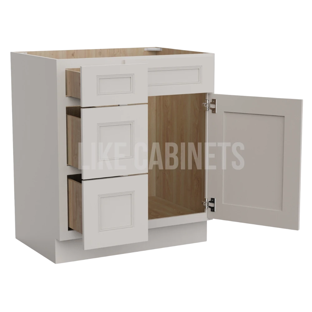 Double Dove White 30'' W Vanity Combo with Drawers