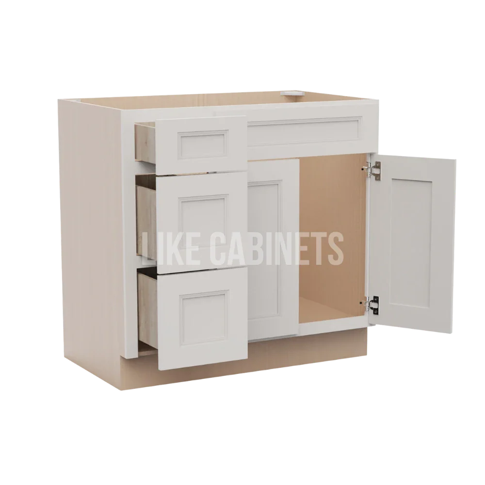 Double Dove White 36'' W Vanity Combo with Drawers