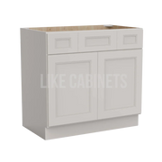 Double Dove White Vanity Combo Cabinet