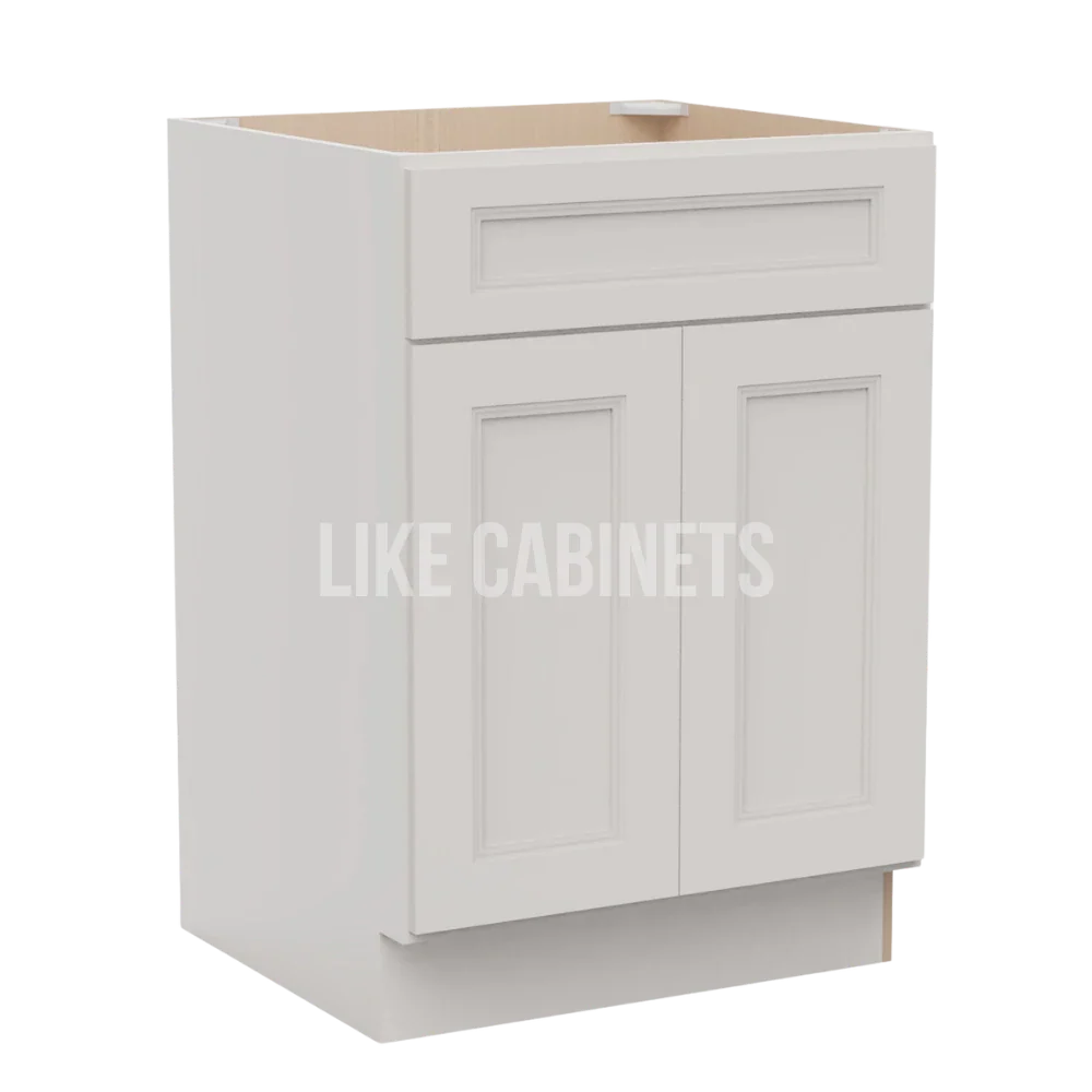 Double Dove White Single Vanity Sink Base Cabinet