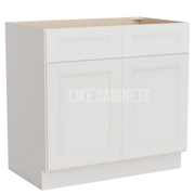 Double Dove White Vanity Sink Base Cabinet
