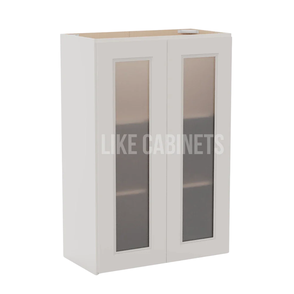 Double Dove White 36'' H Double Door Wall Cabinet with Glass Doors