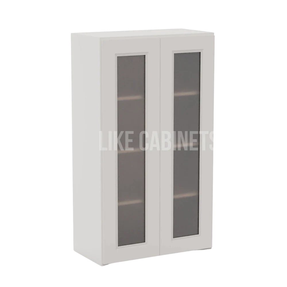 Double Dove White 42'' H Double Door Wall Cabinet with Glass Doors