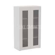 Double Dove White 42'' H Double Door Wall Cabinet with Glass Doors