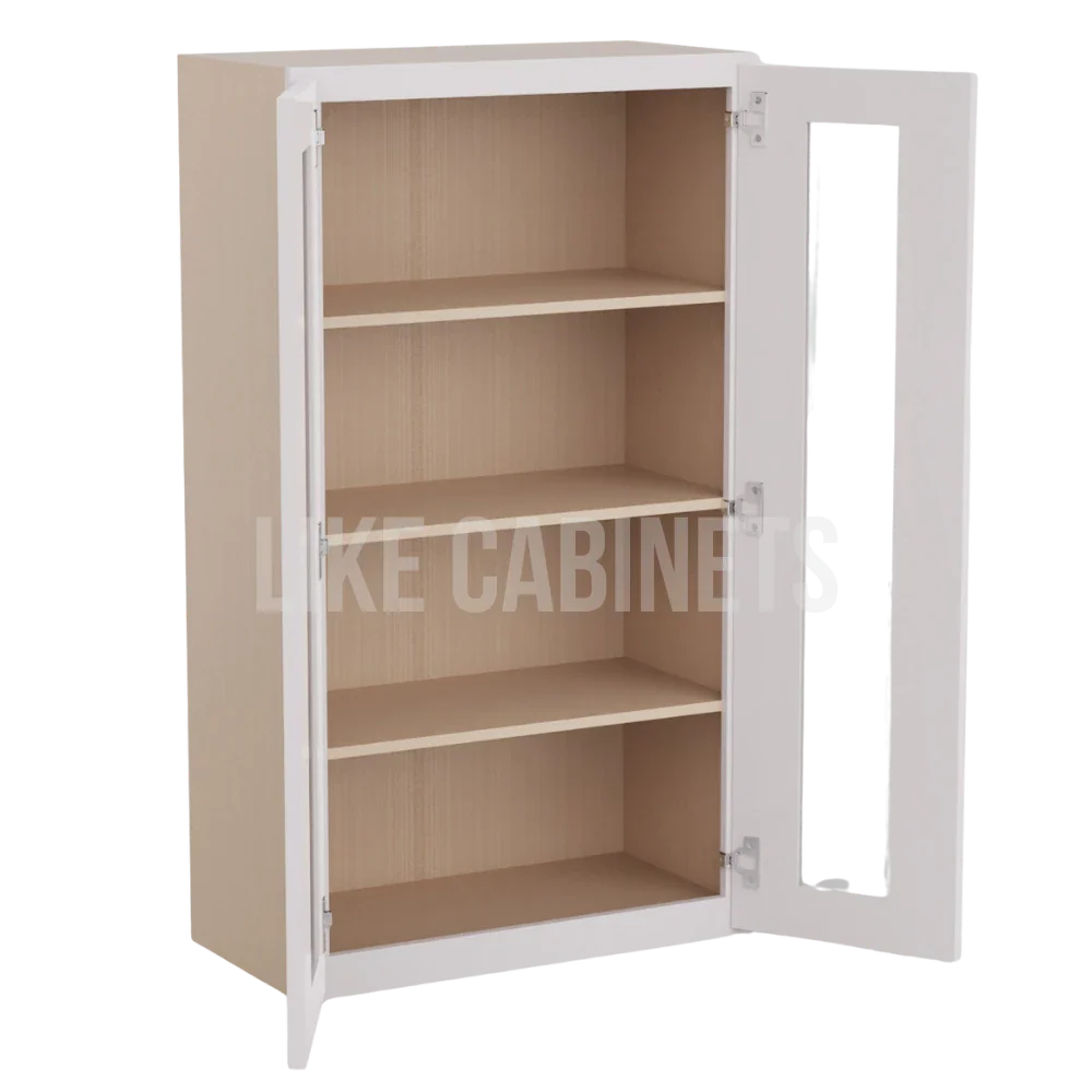 Double Dove White 42'' H Double Door Wall Cabinet with Glass Doors