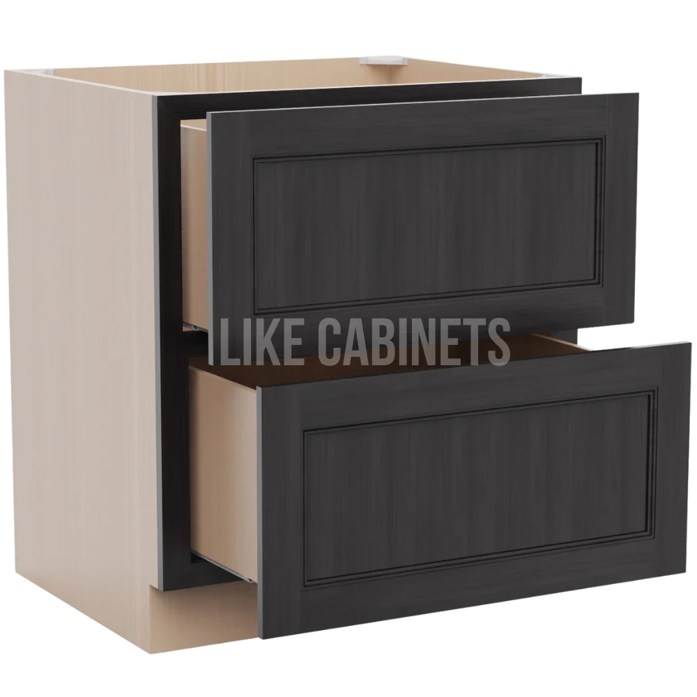 Double Smokey Gray Two Drawer Base
