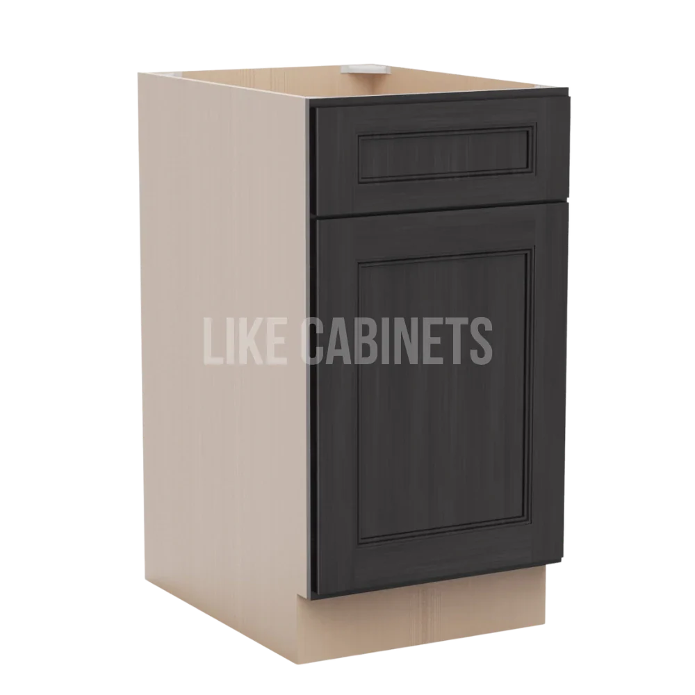 Double Smokey Gray Cabinet with Single Door & Drawer