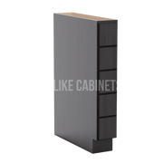 Double Smokey Gray Base Spice Cabinet with 5 Drawers