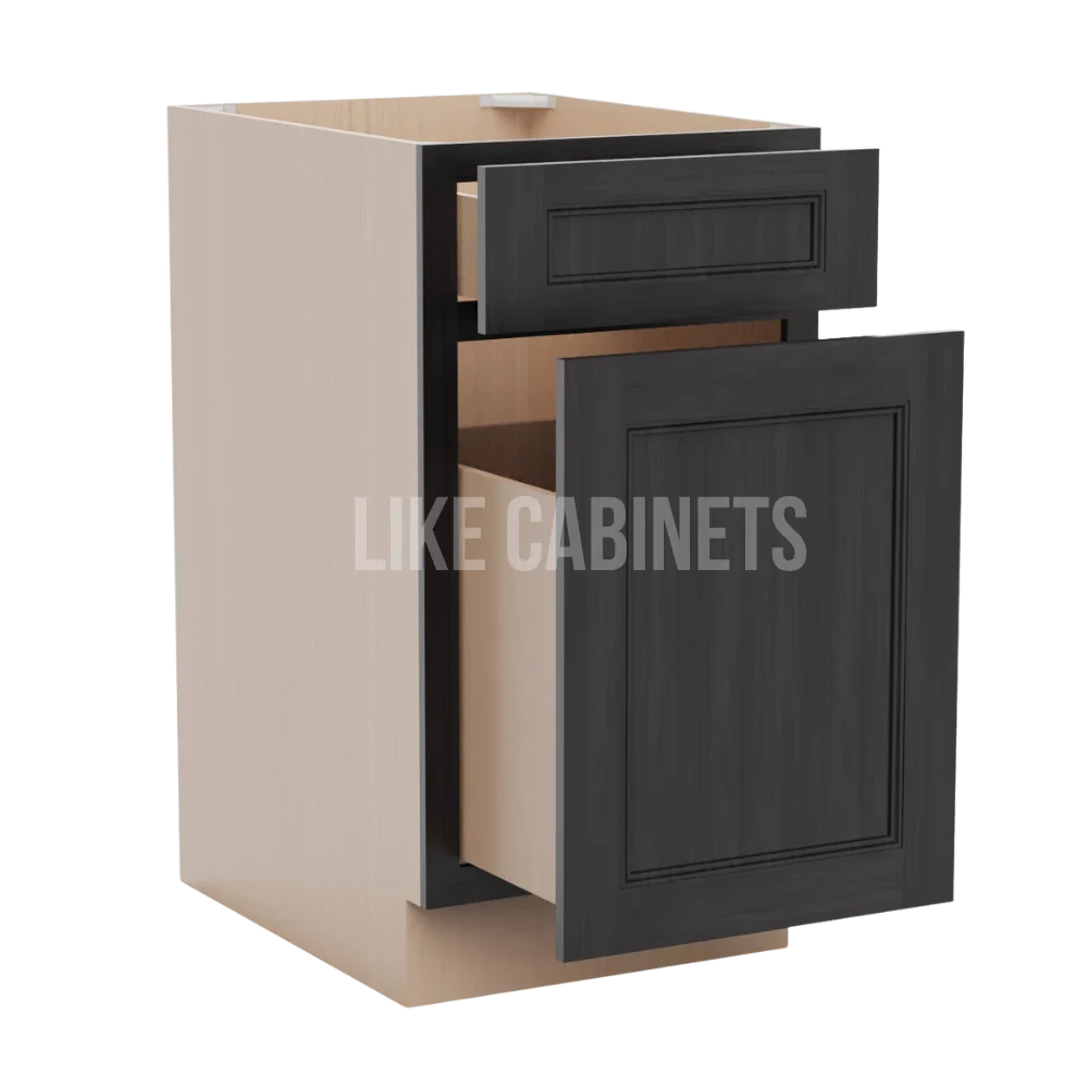 Double Smokey Gray Trash Base Cabinet
