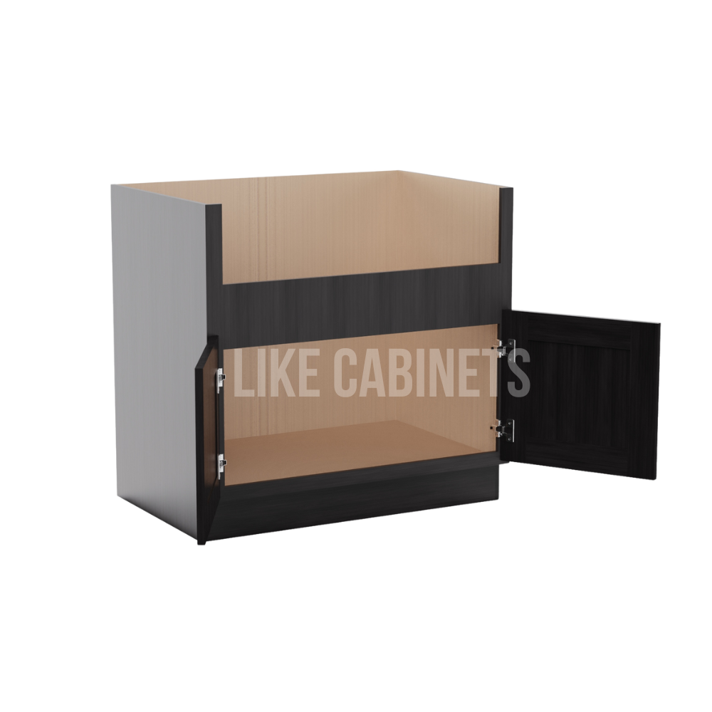 Double Smokey Gray Farmhouse Sink Base