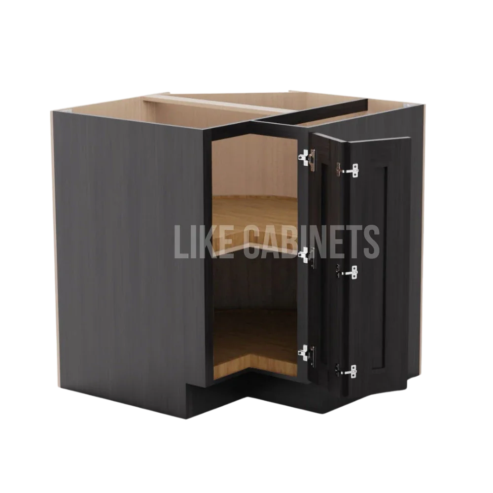 Double Smokey Gray Lazy Susan Base Cabinet