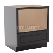 Double Smokey Gray Microwave Base Cabinet with Single Drawer