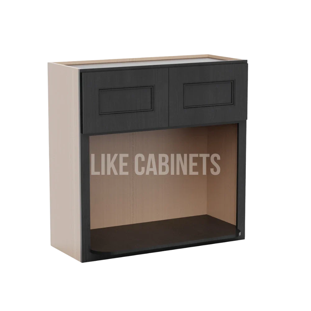 Double Smokey Gray Microwave Wall Cabinet