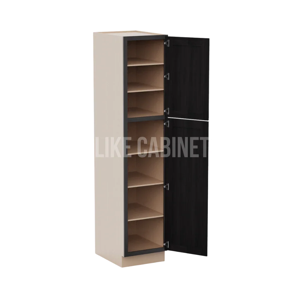 Double Smokey Gray 18'' W Two Single Door Utility Pantry Cabinet