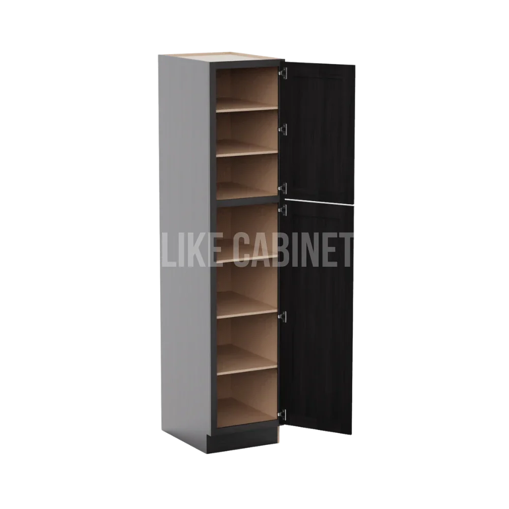 Double Smokey Gray 18'' W Two Single Door Utility Pantry Cabinet
