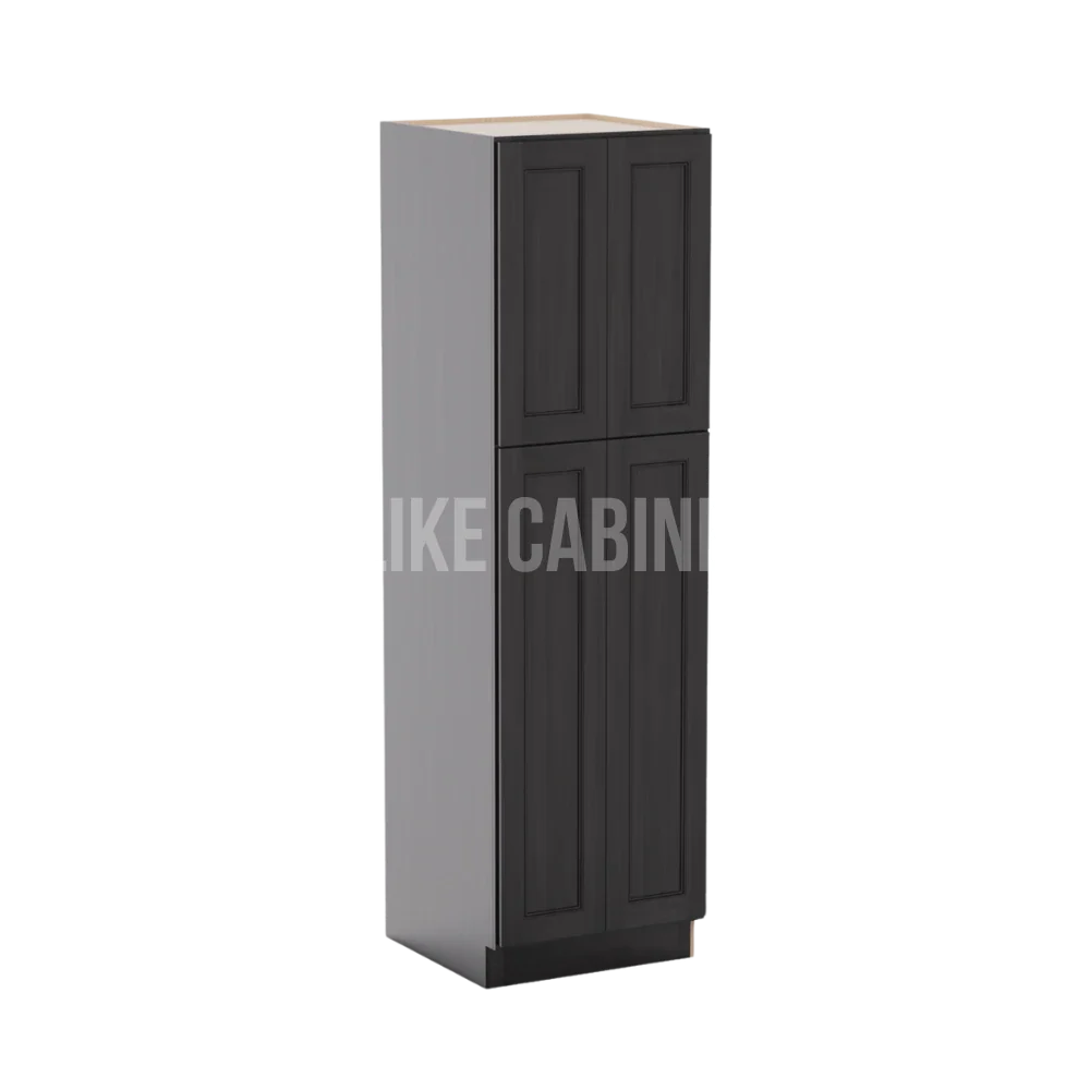 Double Smokey Gray 24'' W Two Double Door Utility Pantry Cabinet