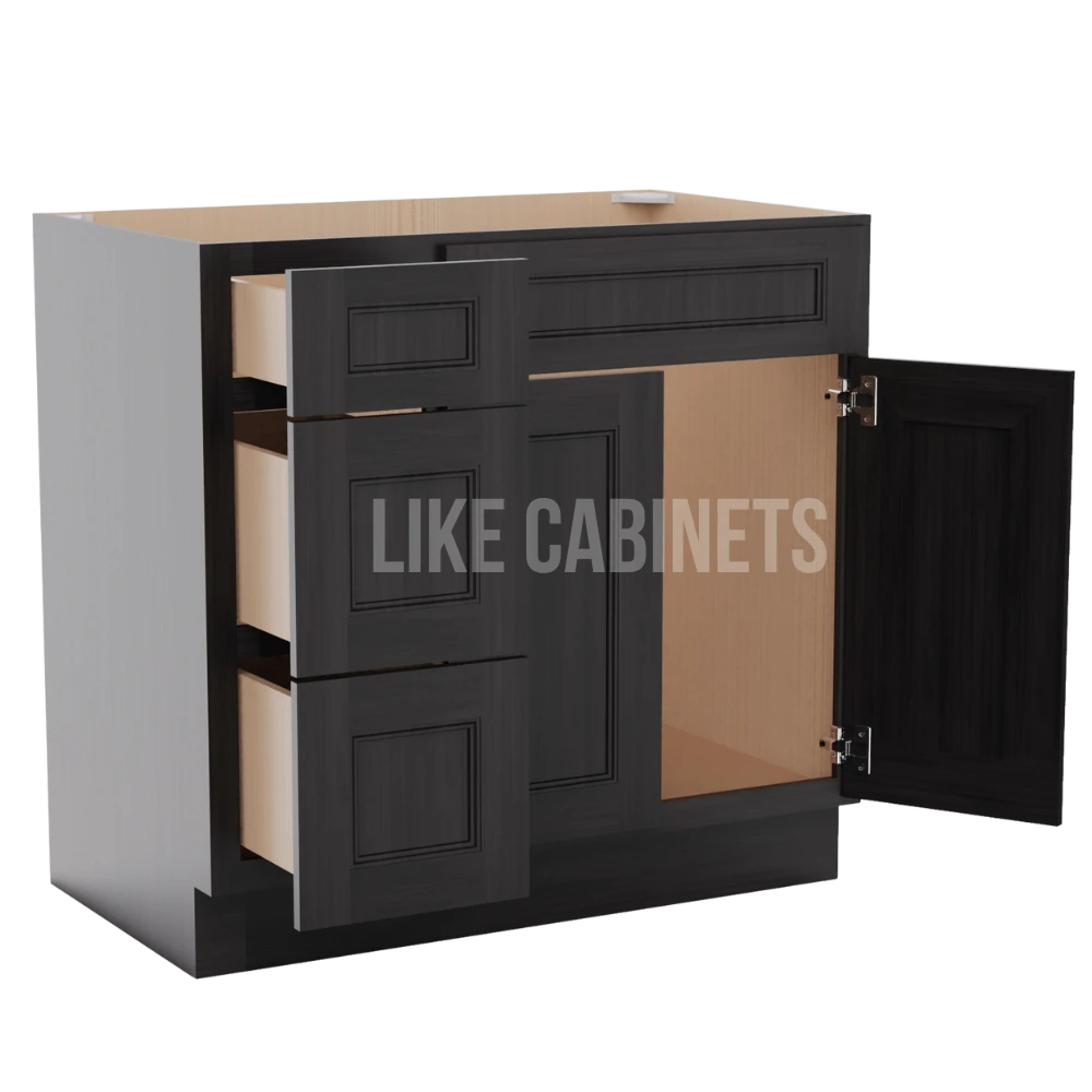 Double Smokey Gray 36'' W Vanity Combo with Drawers