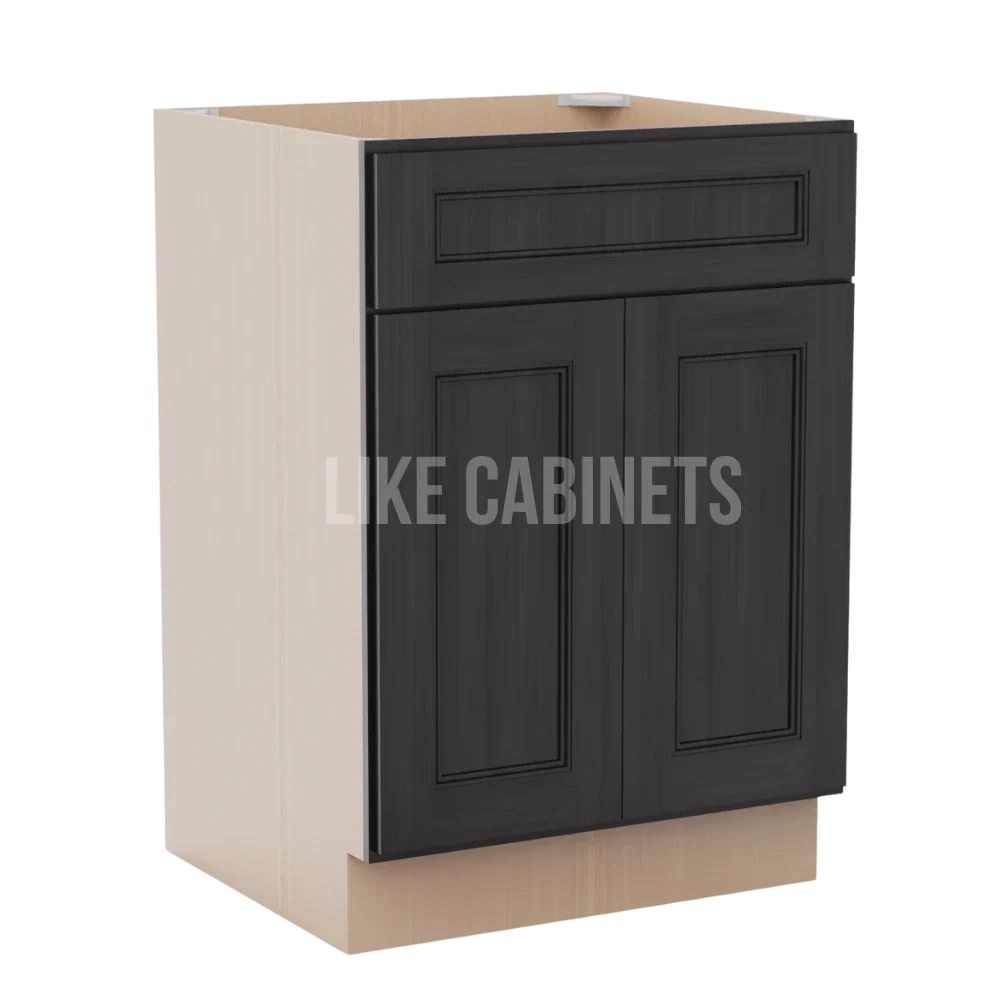 Double Smokey Gray Single Vanity Sink Base Cabinet