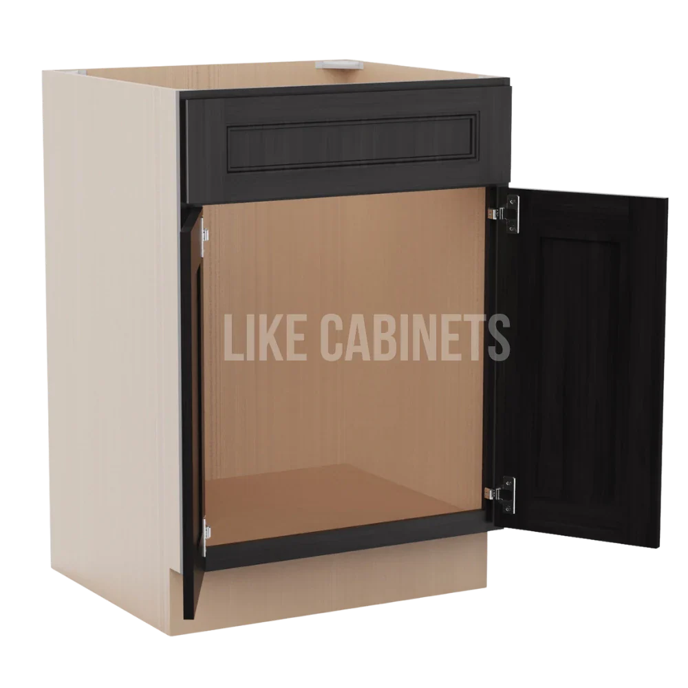 Double Smokey Gray Single Vanity Sink Base Cabinet