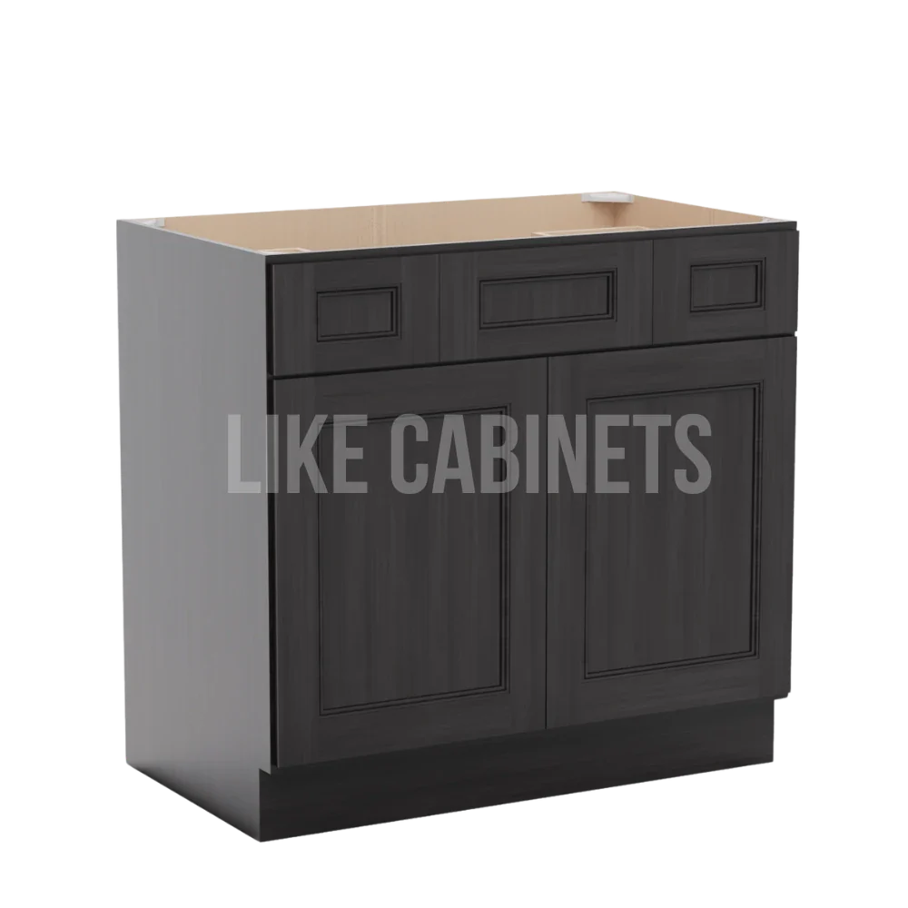 Double Smokey Gray Vanity Combo Cabinet