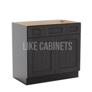 Double Smokey Gray Vanity Combo Cabinet