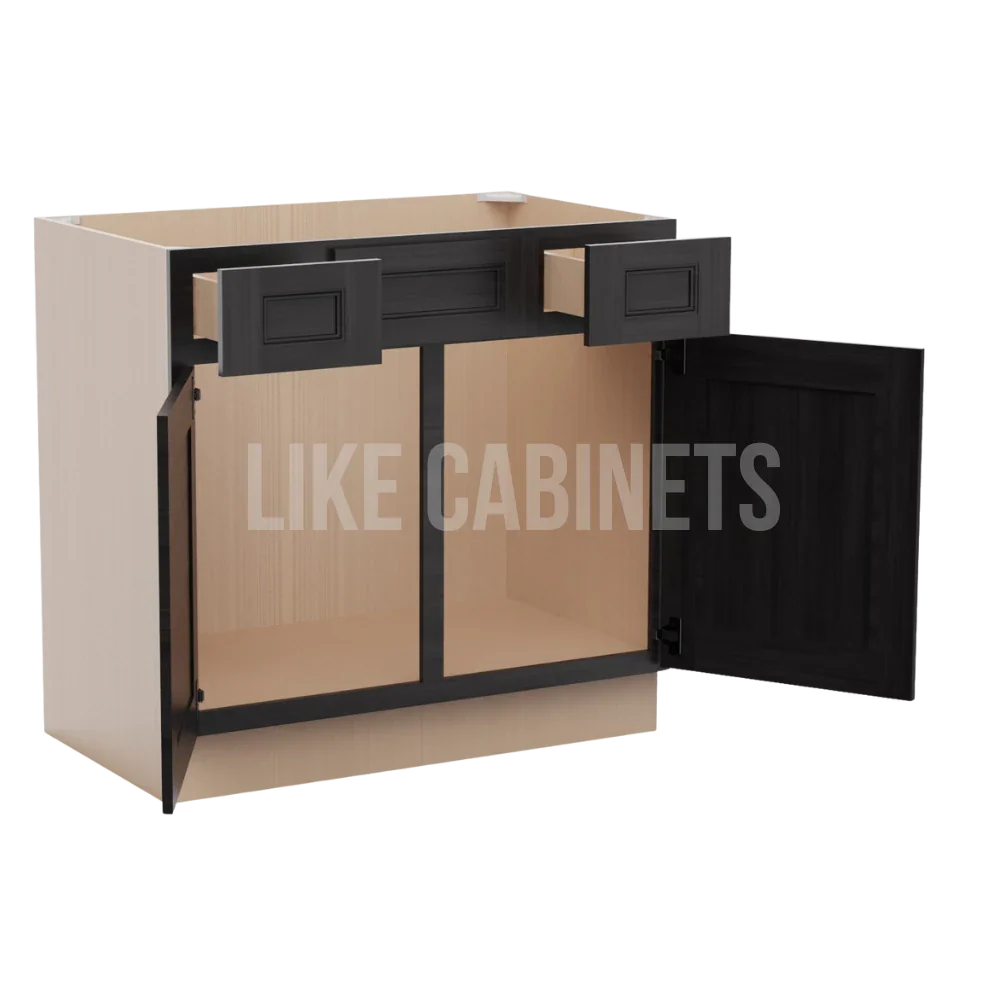 Double Smokey Gray Vanity Combo Cabinet
