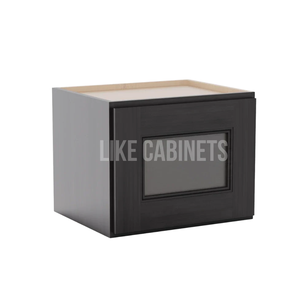 Double Smokey Gray 12'' H Single Door Wall Cabinet with Glass Door