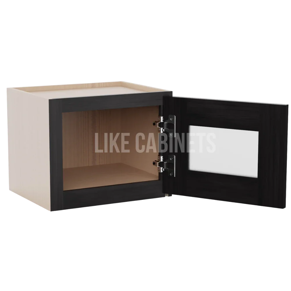 Double Smokey Gray 12'' H Single Door Wall Cabinet with Glass Door