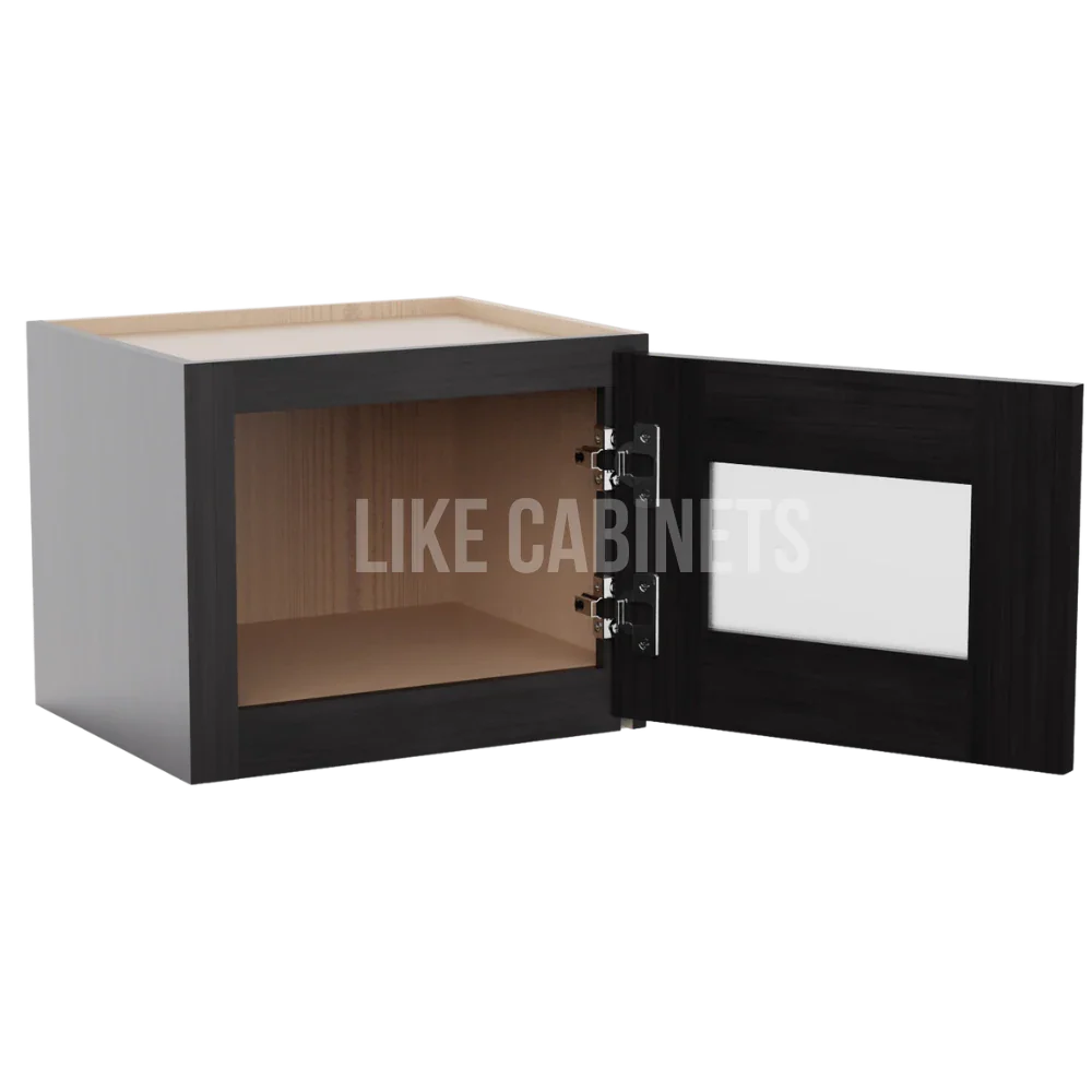 Double Smokey Gray 12'' H Single Door Wall Cabinet with Glass Door