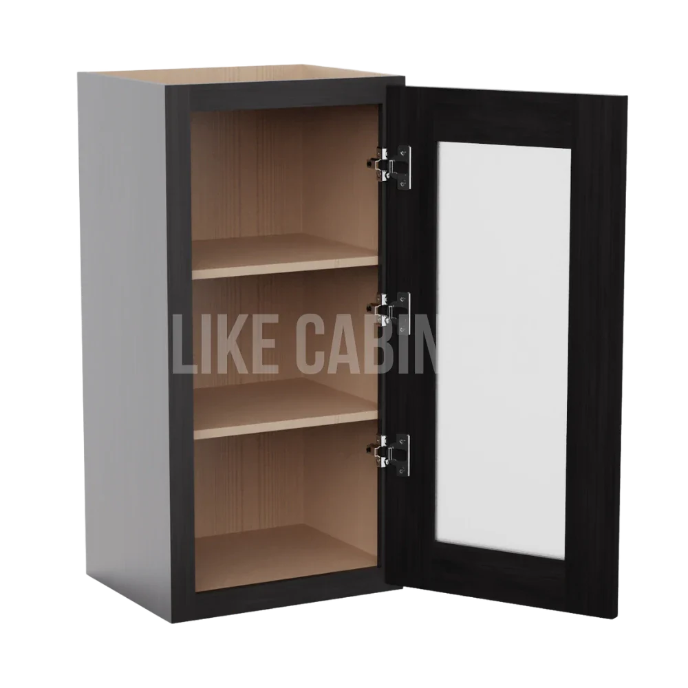 Double Smokey Gray 30'' H Single Door Wall Cabinet with Glass Door