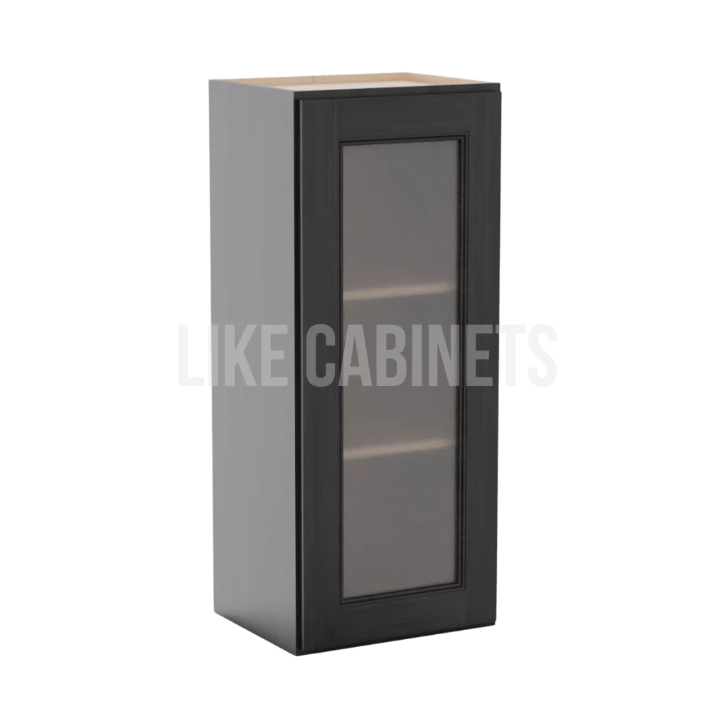 Double Smokey Gray 36'' H Single Door Wall Cabinet with Glass Door