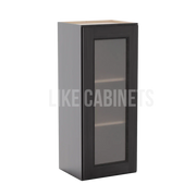 Double Smokey Gray 36'' H Single Door Wall Cabinet with Glass Door