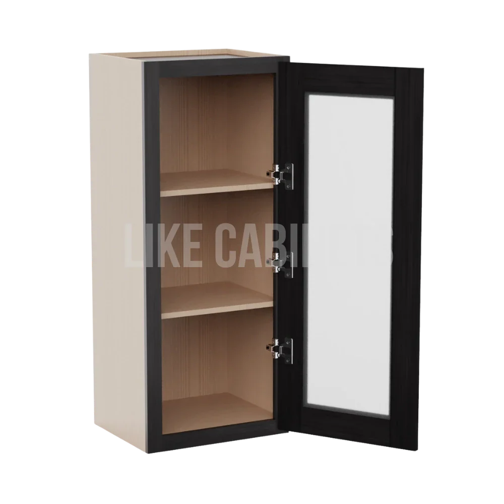 Double Smokey Gray 36'' H Single Door Wall Cabinet with Glass Door