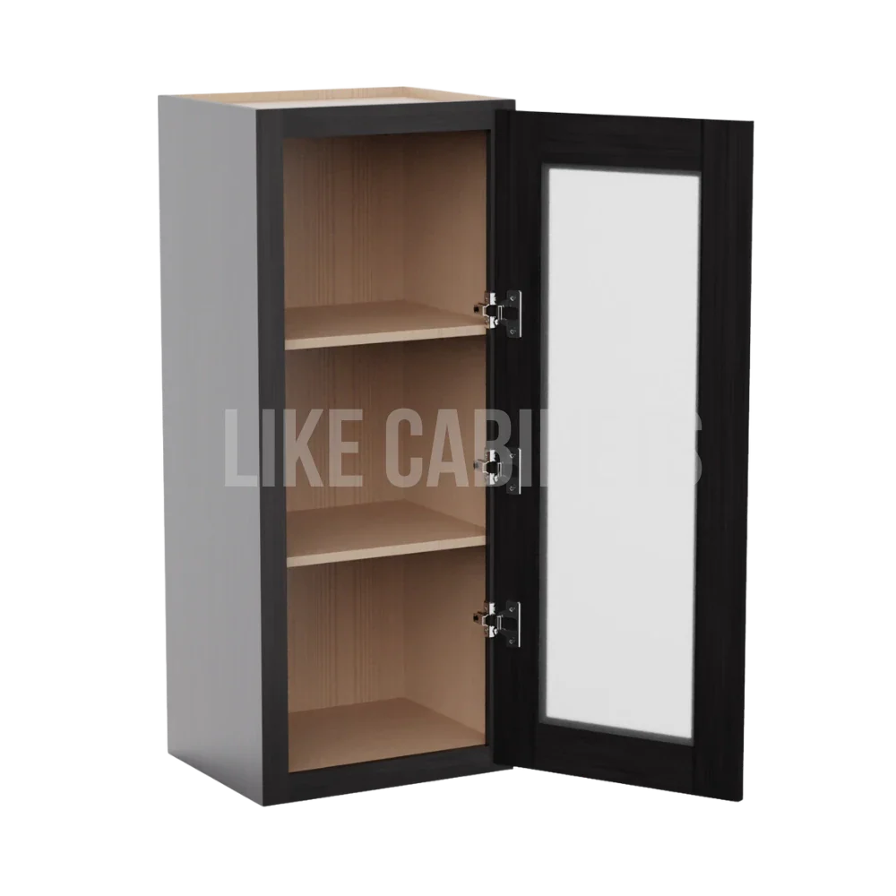 Double Smokey Gray 36'' H Single Door Wall Cabinet with Glass Door