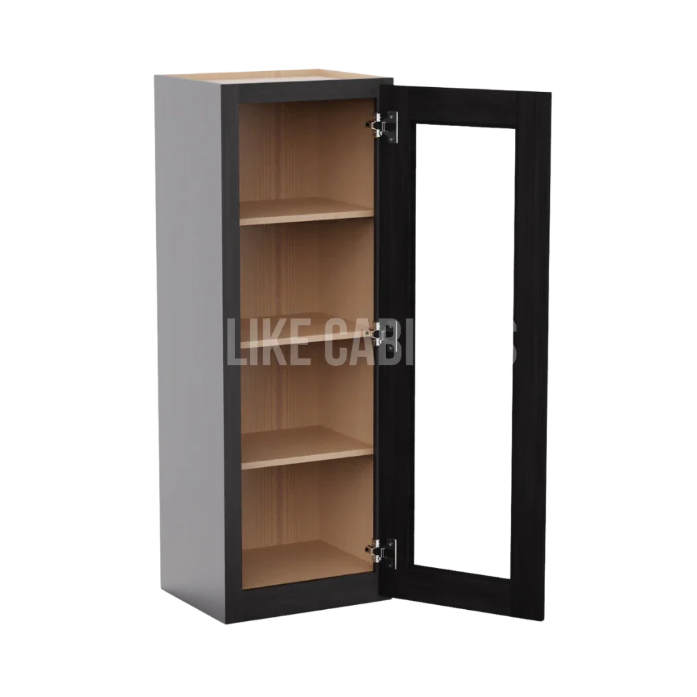 Double Smokey Gray 42'' H Single Door Wall Cabinet with Glass Door