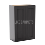 Double Smokey Gray Double Door Wall Cabinets 36''H, 12''D