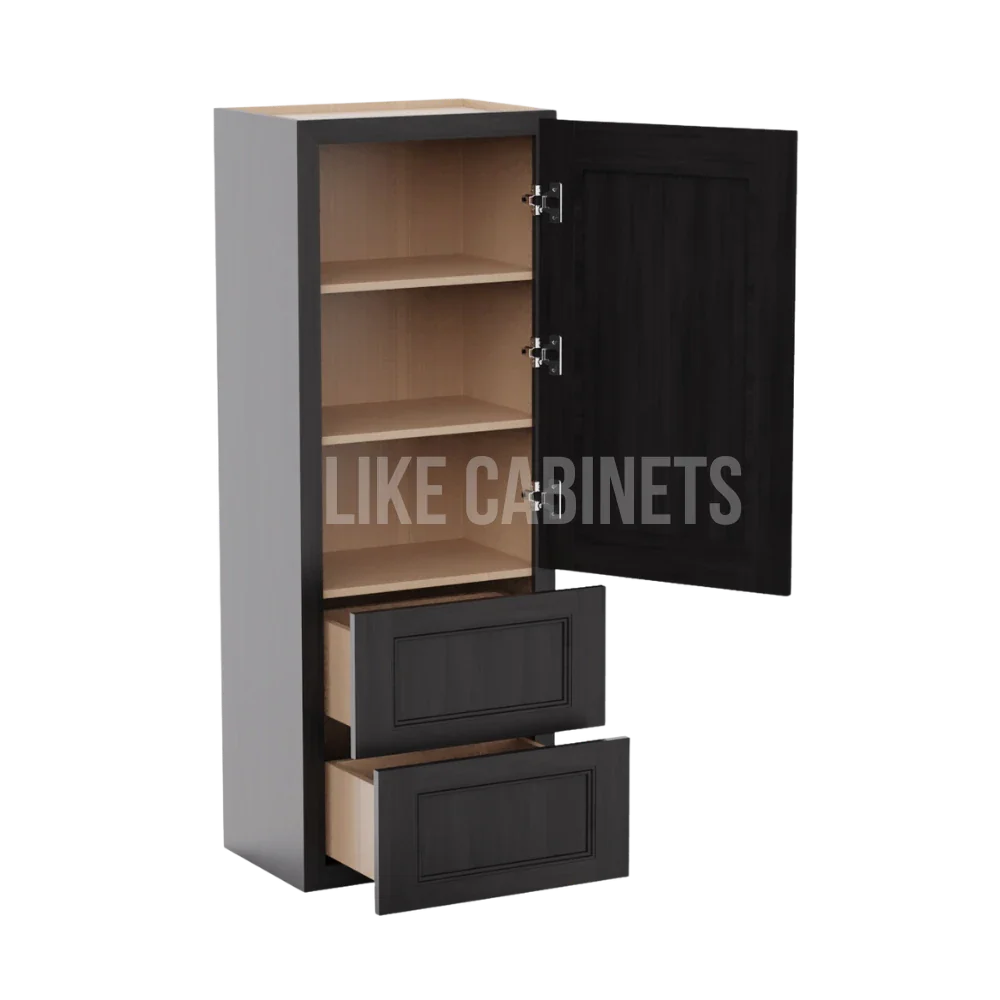 Double Smokey Gray 18''W Wall With Drawer Cabinet