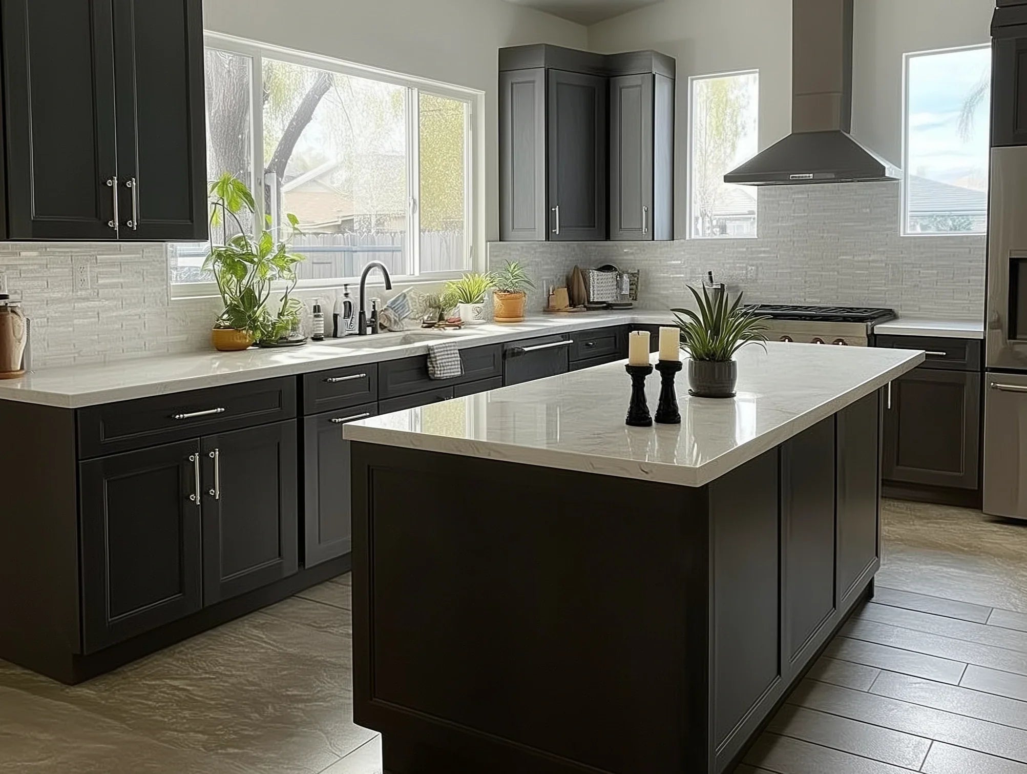 Double Smokey Gray Base Decorative Door Panel