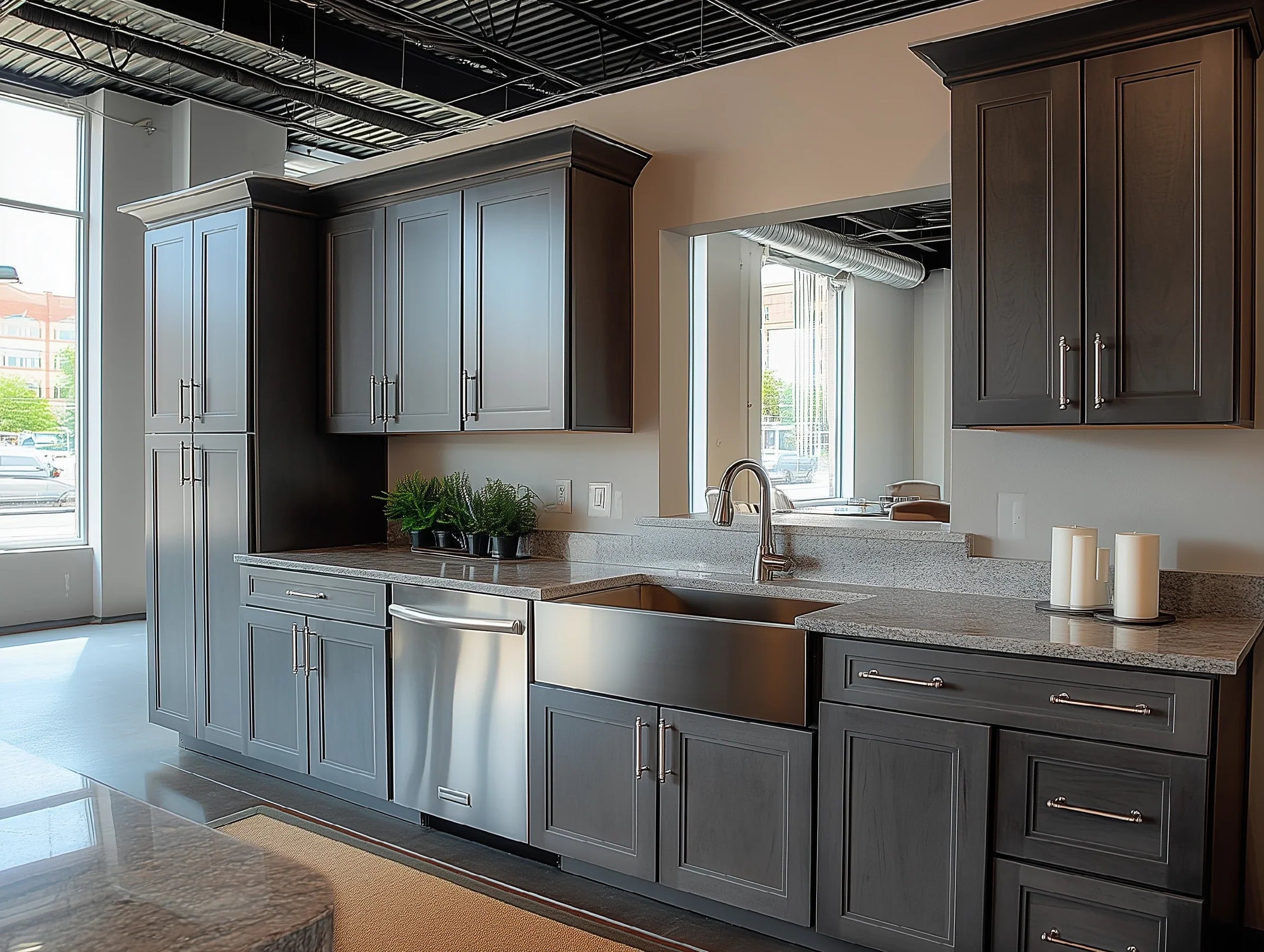 Double Smokey Gray 24″ Diagonal Corner Wall Cabinet