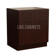 Shaker Espresso Base Cabinet with Double Doors and Drawers
