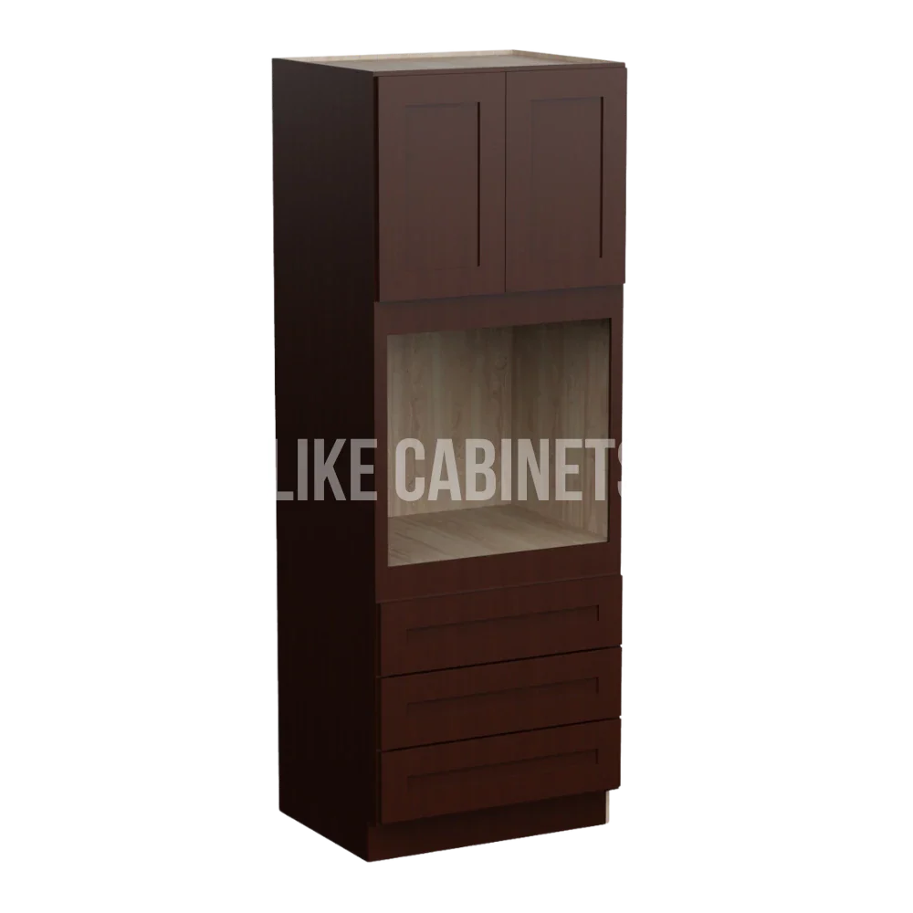 Shaker Espresso 30'' W Oven Pantry Cabinet with Three Drawers