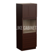 Shaker Espresso 30'' W Oven Pantry Cabinet with Three Drawers